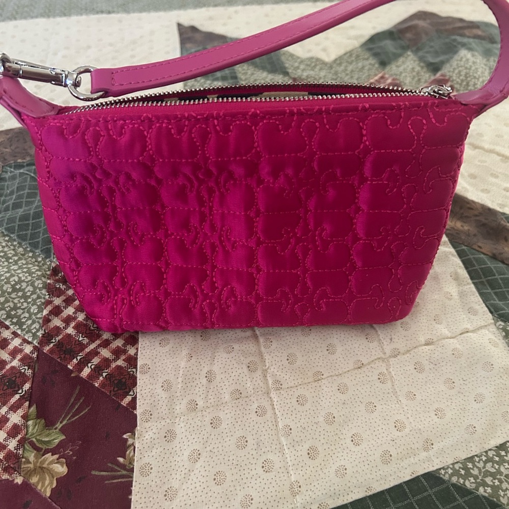Ganni Pink Quilted Women’s Wristlet Bag